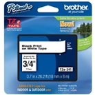 Brother TZe241 Laminated Tape Black on White, 18mm