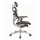 Ergohuman V200HRBLK Chair with Headrest in Black Mesh and Bl...