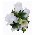 White Silk Rose Corsage