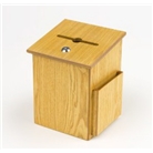 Wood Suggestion Box, Ballot Box with Side Pocket, Locking Hi...