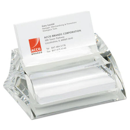 Swingline® Stratus Acrylic Business Card Holder, Holds 40 Cards, 3-1/2 x 2, Clear