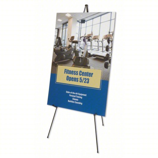 Quartet Full Size Instant Easel, 62-3/8" Maximum Height, Steel, Black