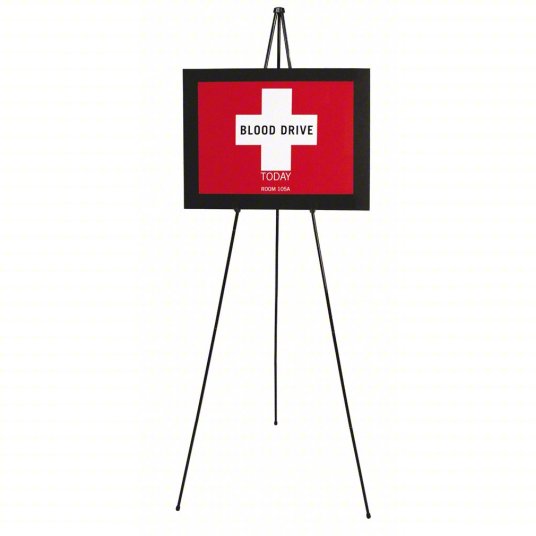 Quartet Full Size Instant Easel, 62-3/8" Maximum Height, Steel, Black