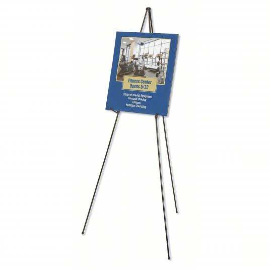Quartet Full Size Instant Easel, 62-3/8" Maximum Height, Steel, Black