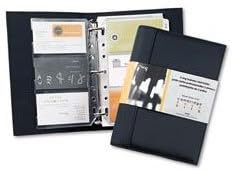 Cambridge City 3-Ring Business Card Holder, 7-3/4 x 5-5/8, Black