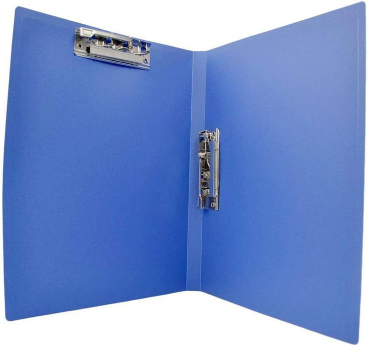 A4 Clamp Binder File Folder – Blue | Double Strong Clip | Punchless Spring-Action Report Cover