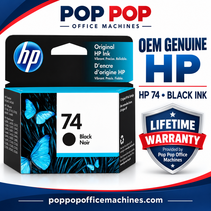 HP 74 CB335w Black Ink Cartridge - New OEM