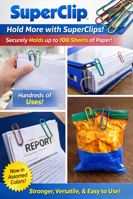 Ace Super Clip HOLDS 100 SHEETS OF PAPER -5 per pk.