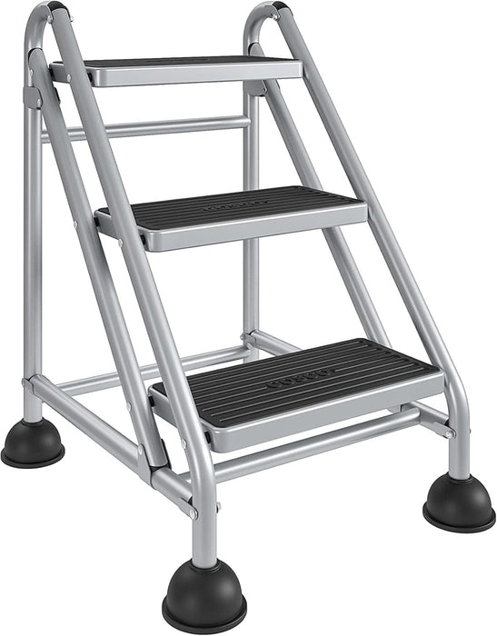 Cosco 3-Step Rolling Step Ladder, Grey NEW