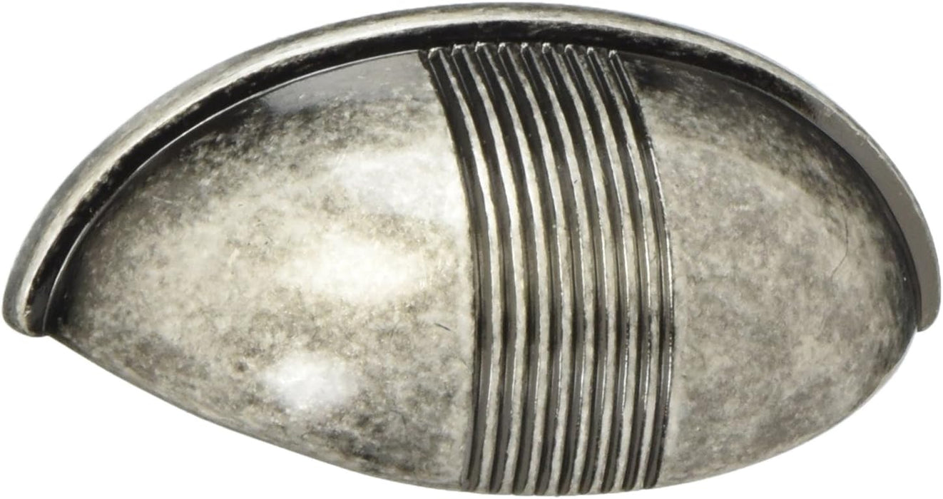MNG Hardware 13611 2 1/2-Inch C/C 3 1/4-Inch Overall Striped Cup Pull, Distressed Antique Silver
