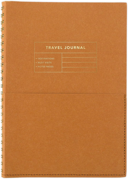 Mead Travel Notebook Journal, 6" x 8", 160 Pages, Flexible Cover, Mead Moments Collection, Beige/Gold (XC0079F)