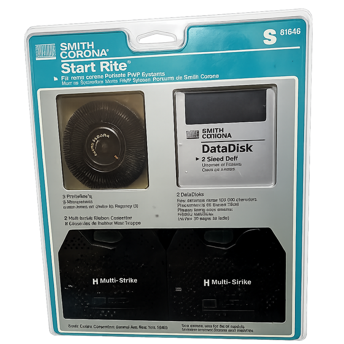 Smith Corona S61846 Start Rite Pack Printwheels Ribbon Cassettes Datadisk