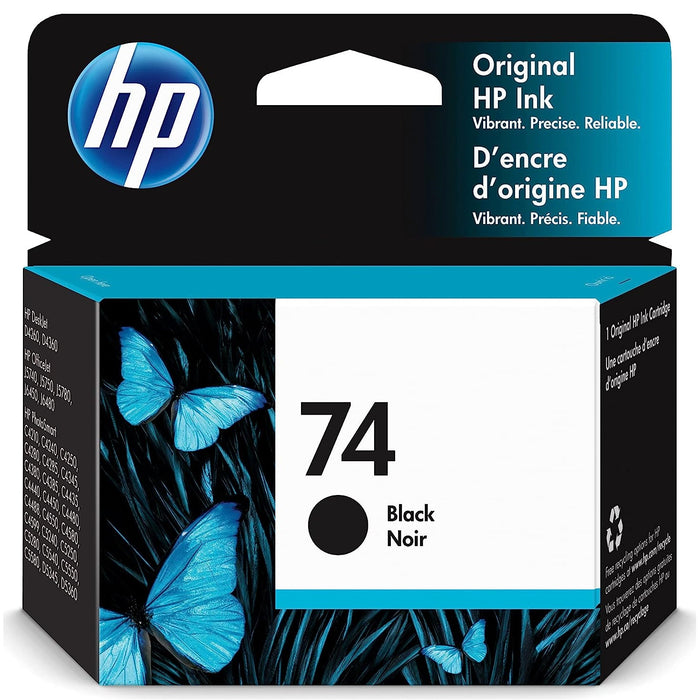 HP 74 CB335w Black Ink Cartridge - New OEM