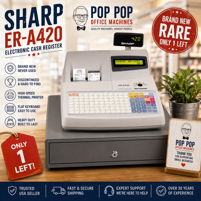 Sharp ER-A420 Electronic Cash Register – Brand New | Rare Discontinued Model | Only 1 Left