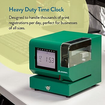 Acroprint M150MC4 Heavy-Duty Digital Time Recorder, Steel Construction ...