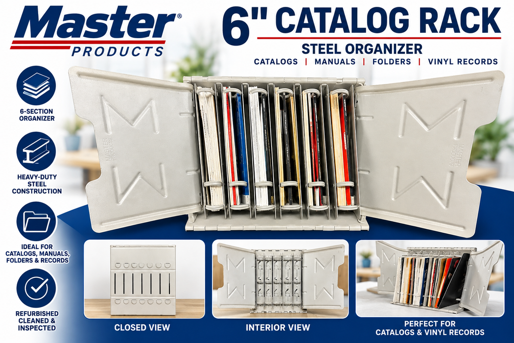 Master Products 6-Inch Steel Catalog Rack, 6-Section Organizer Refurbished ( RARE )