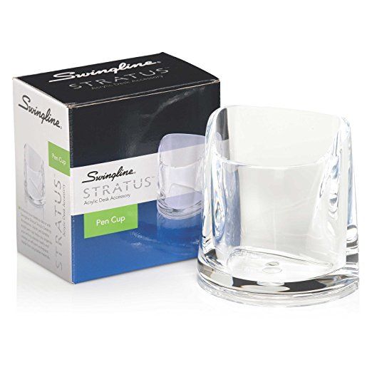 Swingline S7020337 Acrylic Pen Cup – Clear Desktop Pencil Holder