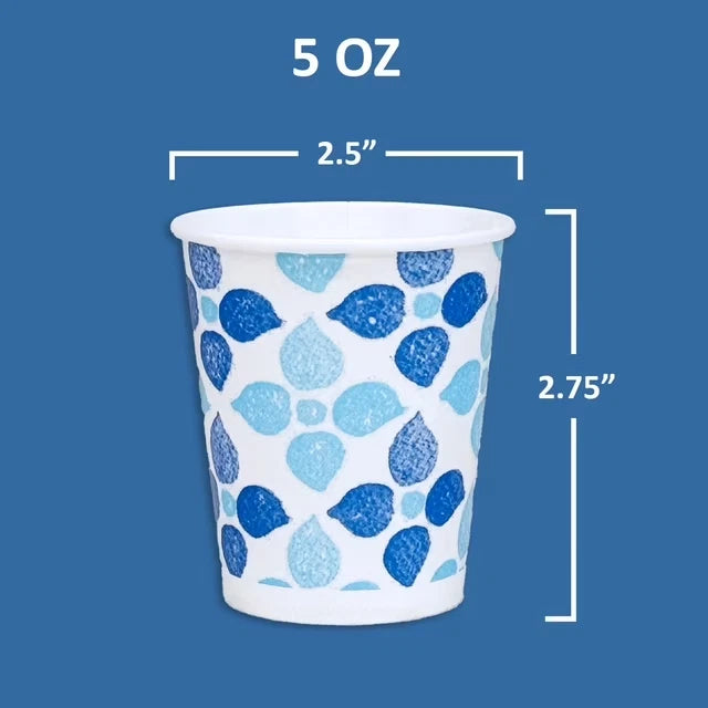 Printed Paper Bath Cold Cups 5 oz 1350 Count Disposable Beverage