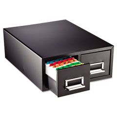 STEELMASTER® by MMF Industries™ Drawer Card Cabinet Holds 3,000 5 x 8 cards, 18 2/5" x 16" x 7 1/4" MMF263F5816DBLA