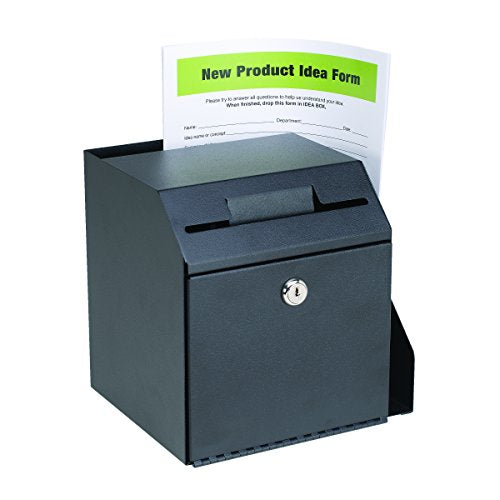 STEELMASTER Compact Suggestion Box with Full Size Document Holder, 2 K ...