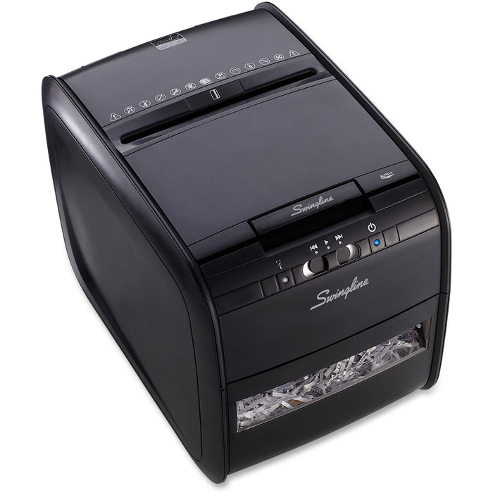 Swingline Paper Shredder, Auto Feed, 60 Sheet Capacity, Cross-Cut, 1 User, Personal, Stack-and-Shred 60X - Certified Refurbished (R1757572)